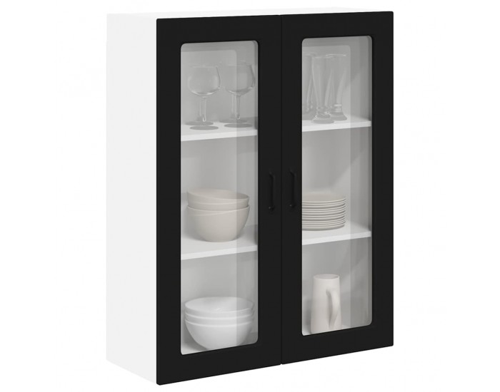 Sonata H Горен кухненски шкаф Черно 80 x 31 x 100 см Инженерно дърво
