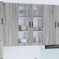 Sonata H Горен кухненски шкаф с рафт с врата Сив Сонома 80 x 31 x 100 см - Bucătării modulare