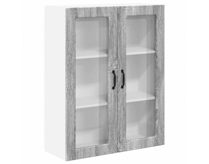 Sonata H Горен кухненски шкаф с рафт с врата Сив Сонома 80 x 31 x 100 см