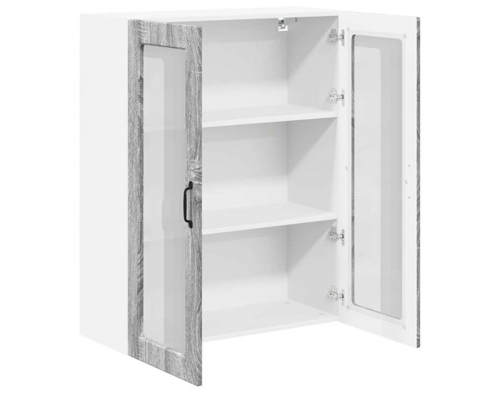 Sonata H Горен кухненски шкаф с рафт с врата Сив Сонома 80 x 31 x 100 см