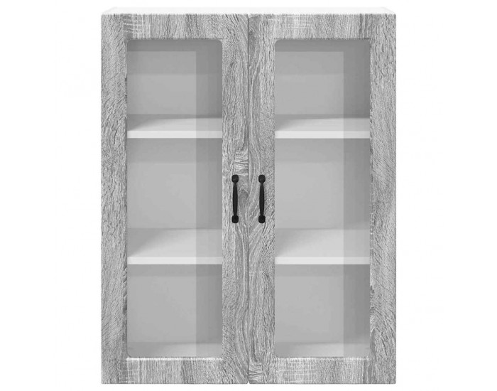 Sonata H Горен кухненски шкаф с рафт с врата Сив Сонома 80 x 31 x 100 см