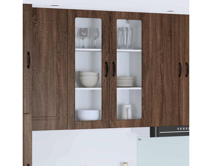 Sonata H Горен кухненски шкаф Кафяв дъб 80 x 31 x 100 см Инженерно дърво