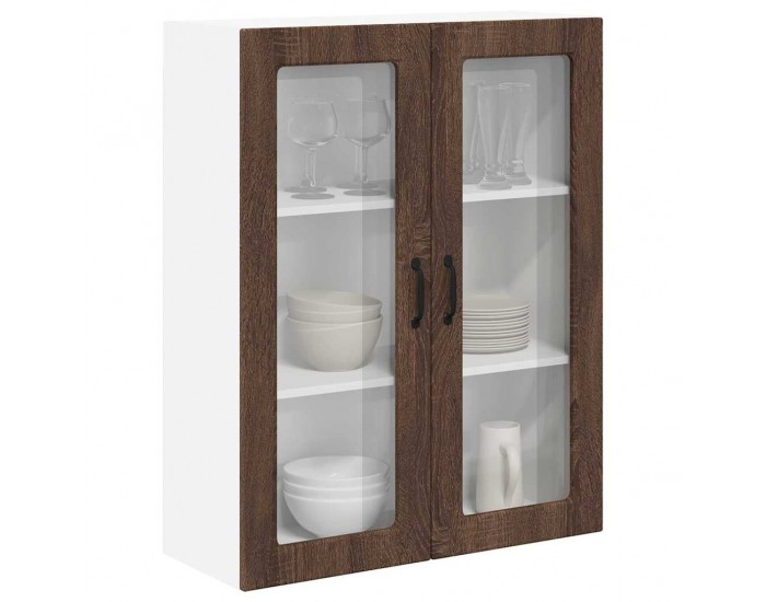 Sonata H Горен кухненски шкаф Кафяв дъб 80 x 31 x 100 см Инженерно дърво