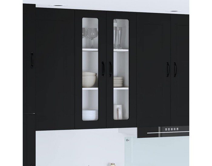 Sonata H Горен кухненски шкаф Черно 60 x 31 x 100 см Инженерно дърво