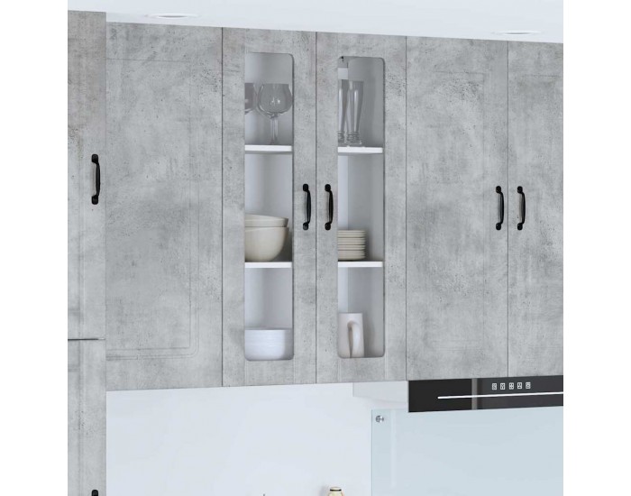 Sonata H Горен кухненски шкаф с рафт Циментено сиво 60 x 31 x 100 см