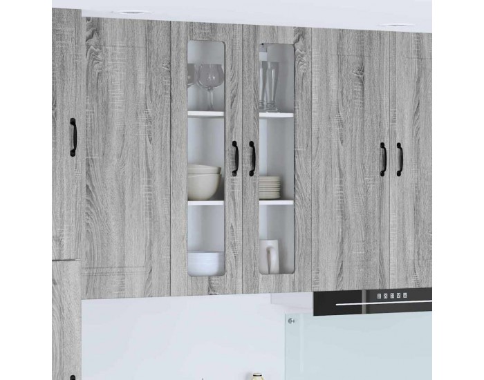 Sonata H Горен кухненски шкаф с рафт с врата Сив Сонома 60 x 31 x 100 см