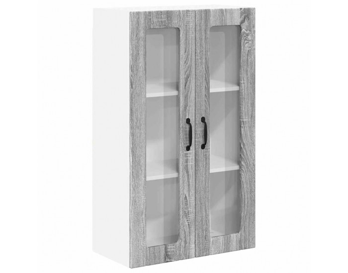Sonata H Горен кухненски шкаф с рафт с врата Сив Сонома 60 x 31 x 100 см