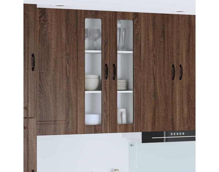 Sonata H Горен кухненски шкаф Кафяв дъб 60 x 31 x 100 см Инженерно дърво