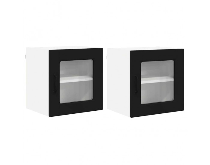 Sonata H Горен кухненски шкаф с рафт с врата 2 pcs Черно 40 x 31 x 40 см