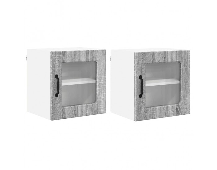 Sonata H Горен кухненски шкаф с рафт 2 pcs Сив Сонома 40 x 31 x 40 см