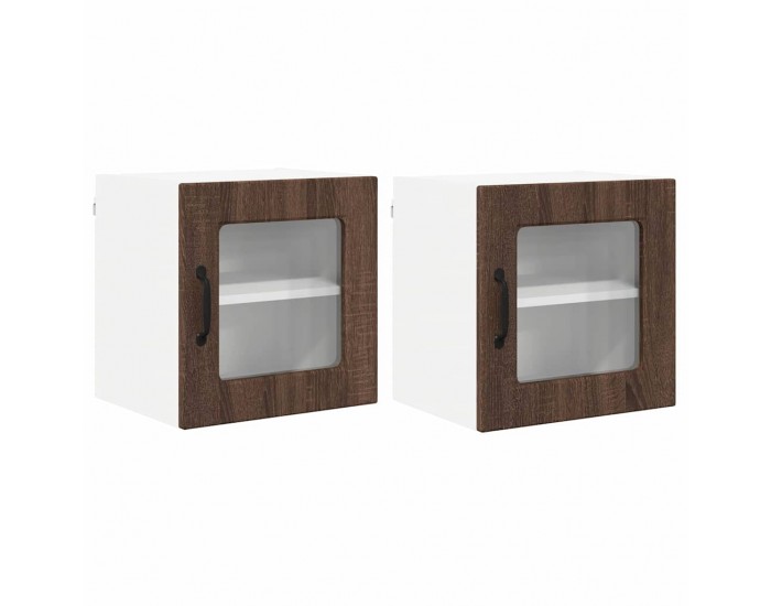 Sonata H Горен кухненски шкаф с рафт 2 pcs Кафяв дъб 40 x 31 x 40 см
