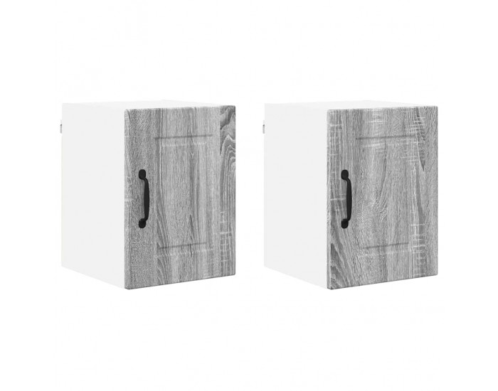 Sonata H Горен кухненски шкаф с рафт 2 pcs Сив Сонома 30 x 31 x 40 см