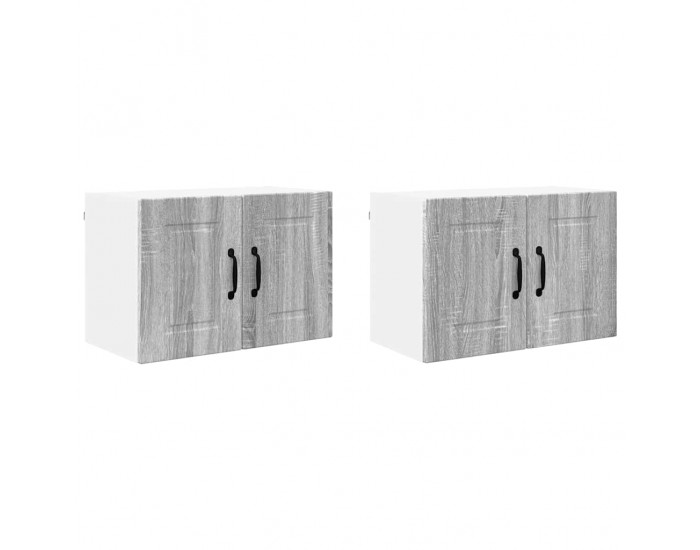 Sonata H Горен кухненски шкаф с рафт 2 pcs Сив Сонома 60 x 31 x 40 см
