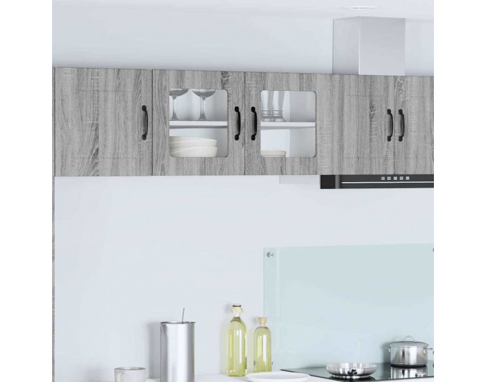 Sonata H Горен кухненски шкаф Сив Сонома 80 x 31 x 40 см Инженерно дърво