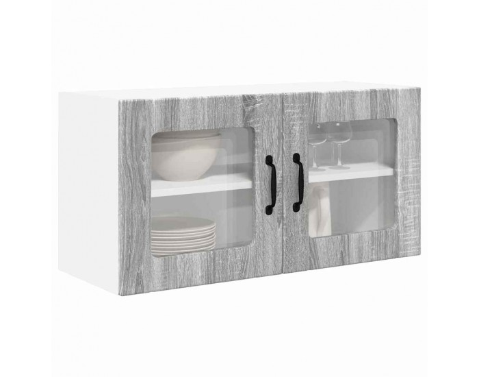 Sonata H Горен кухненски шкаф Сив Сонома 80 x 31 x 40 см Инженерно дърво