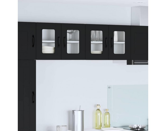 Sonata H Горен кухненски шкаф с рафт с врата 2 pcs Черно 60 x 31 x 40 см
