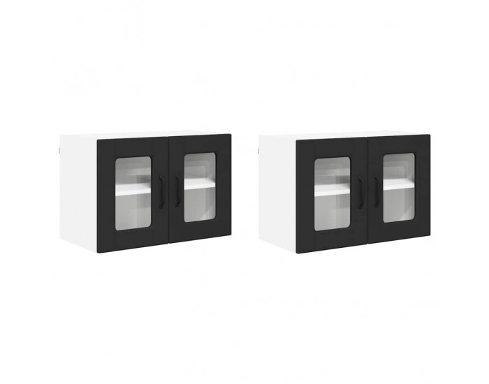 Sonata H Горен кухненски шкаф с рафт с врата 2 pcs Черно 60 x 31 x 40 см