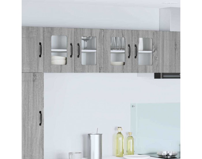 Sonata H Горен кухненски шкаф с рафт 2 pcs Сив Сонома 60 x 31 x 40 см