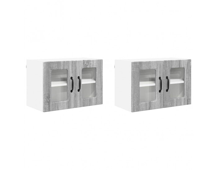 Sonata H Горен кухненски шкаф с рафт 2 pcs Сив Сонома 60 x 31 x 40 см