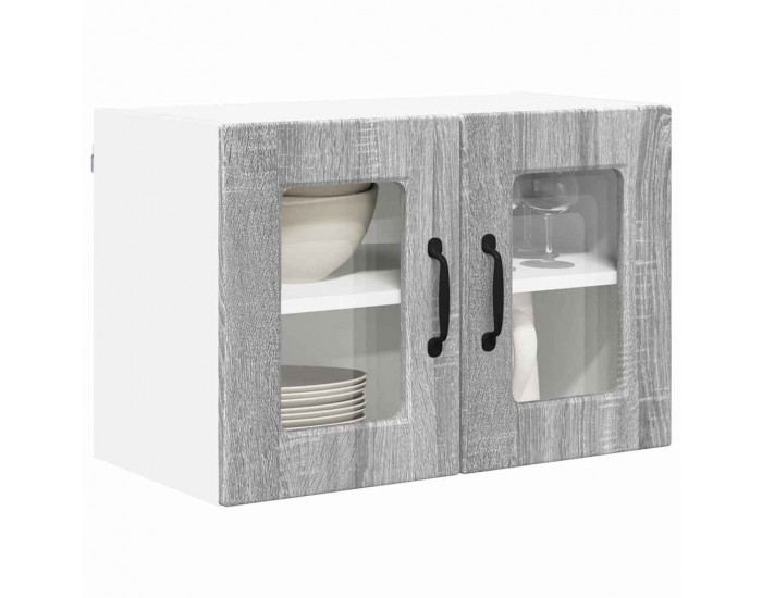 Sonata H Горен кухненски шкаф с рафт 2 pcs Сив Сонома 60 x 31 x 40 см