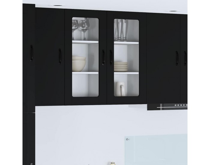 Sonata H Горен кухненски шкаф с рафт с врата 2 pcs Черно 40 x 31 x 80 см