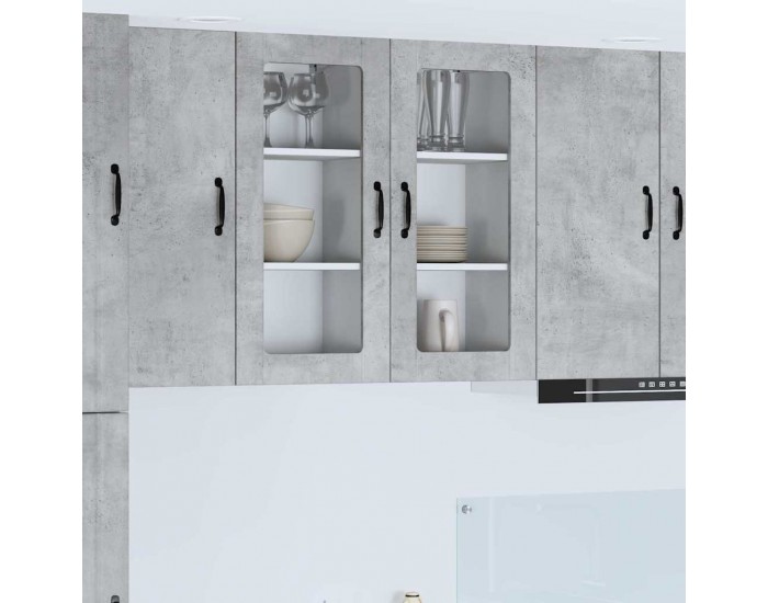 Sonata H Горен кухненски шкаф с рафт Циментено сиво 40 x 31 x 80 см