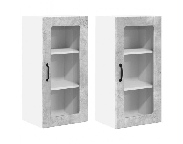 Sonata H Горен кухненски шкаф 2 pcs Циментено сиво 40 x 31 x 80 см