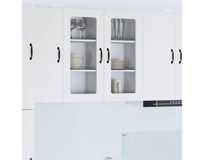 Sonata H Горен кухненски шкаф с рафт 2 pcs Лъскаво бяло 40 x 31 x 80 см