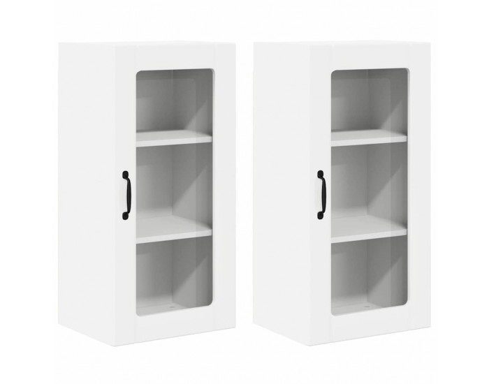 Sonata H Горен кухненски шкаф с рафт 2 pcs Лъскаво бяло 40 x 31 x 80 см