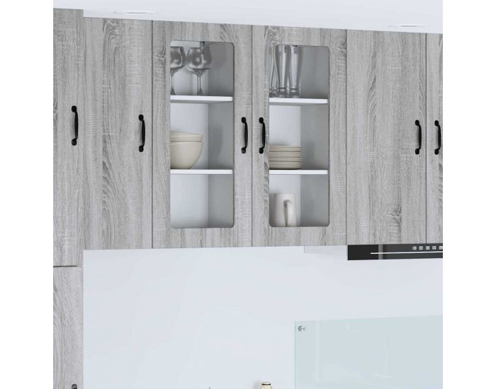 Sonata H Горен кухненски шкаф с рафт 2 pcs Сив Сонома 40 x 31 x 80 см