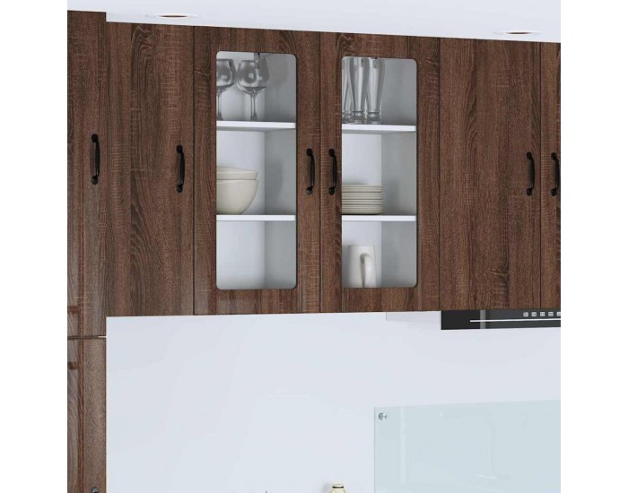 Sonata H Горен кухненски шкаф Кафяв дъб 40 x 31 x 80 см Инженерно дърво