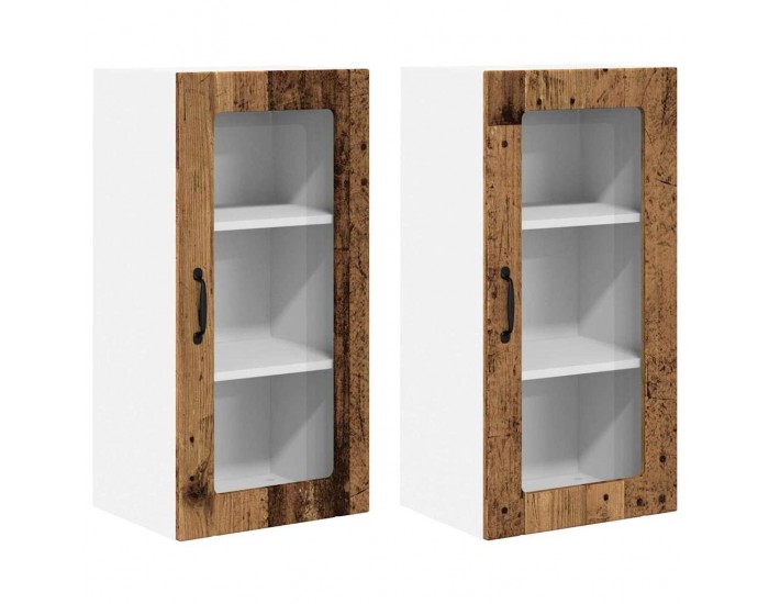 Sonata H Горен кухненски шкаф с рафт 2 pcs Старо дърво 40 x 31 x 80 см