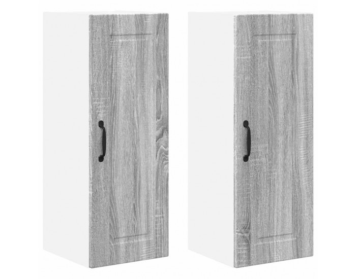 Sonata H Горен кухненски шкаф с рафт 2 pcs Сив Сонома 30 x 31 x 80 см