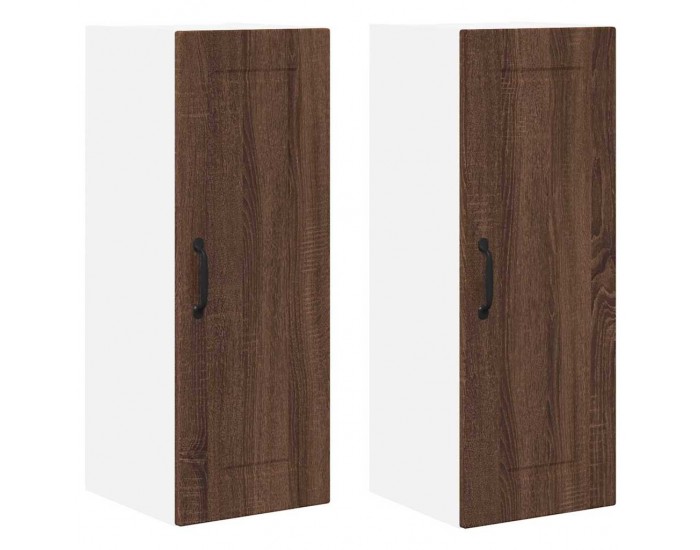 Sonata H Горен кухненски шкаф с рафт 2 pcs Кафяв дъб 30 x 31 x 80 см