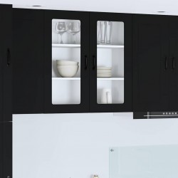 Sonata H Горен кухненски шкаф Черно 80 x 31 x 80 см Инженерно дърво - Bucătării modulare