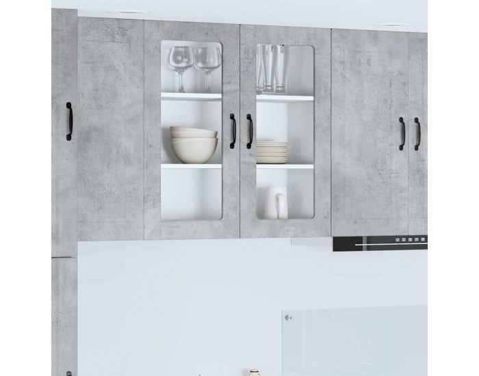 Sonata H Горен кухненски шкаф с рафт Циментено сиво 80 x 31 x 80 см