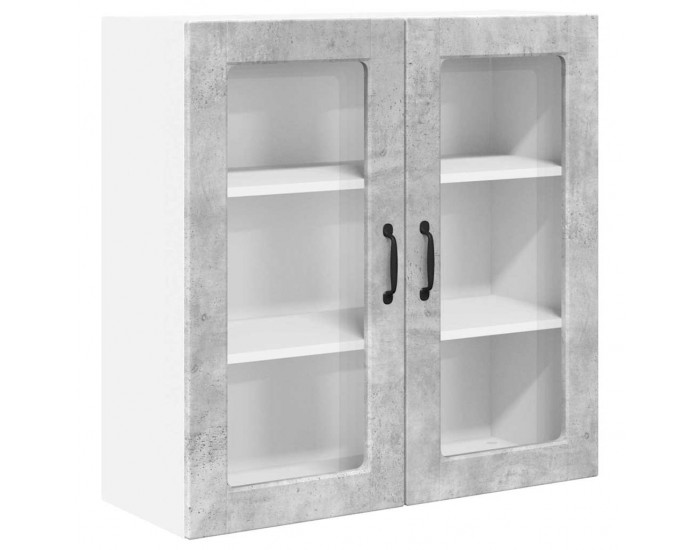 Sonata H Горен кухненски шкаф с рафт Циментено сиво 80 x 31 x 80 см