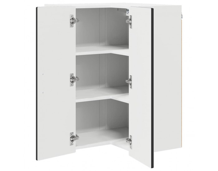 Sonata H Горен кухненски шкаф Черно 57 x 57 x 80 см Инженерно дърво