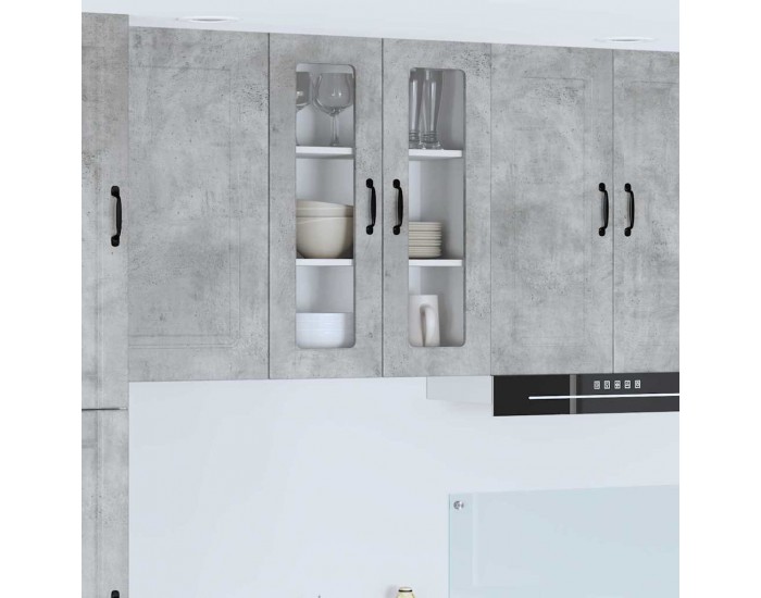 Sonata H Горен кухненски шкаф с рафт Циментено сиво 60 x 31 x 80 см