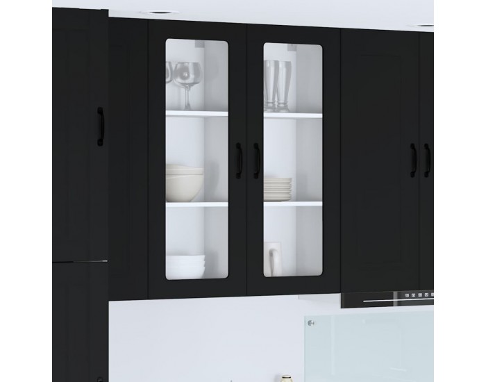 Sonata H Горен кухненски шкаф Черно 40 x 31 x 100 см Инженерно дърво