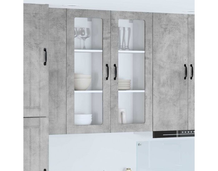 Sonata H Горен кухненски шкаф с рафт Циментено сиво 40 x 31 x 100 см