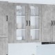 Sonata H Горен кухненски шкаф с рафт Циментено сиво 40 x 31 x 100 см