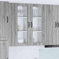 Sonata H Горен кухненски шкаф с рафт с врата Сив Сонома 40 x 31 x 100 см - Bucătării modulare
