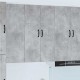 Sonata H Горен кухненски шкаф с рафт Циментено сиво 60 x 31 x 100 см