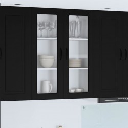 Sonata H Горен кухненски шкаф Черно 80 x 31 x 100 см Инженерно дърво - Bucătării modulare