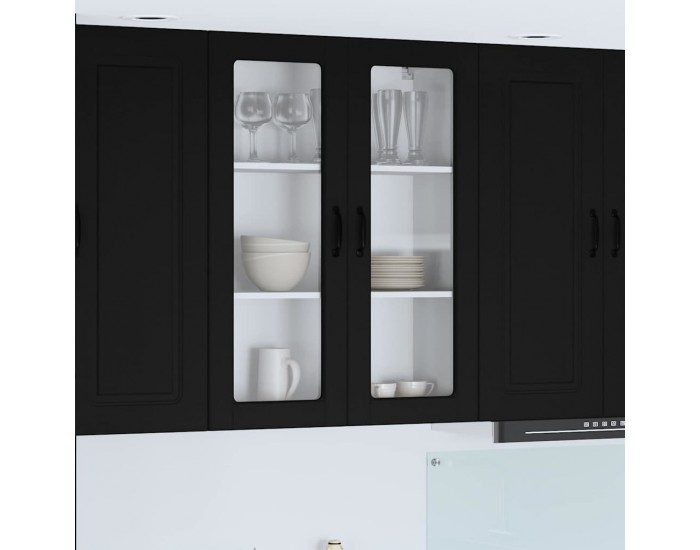 Sonata H Горен кухненски шкаф Черно 80 x 31 x 100 см Инженерно дърво