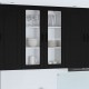 Sonata H Горен кухненски шкаф Черно 80 x 31 x 100 см Инженерно дърво