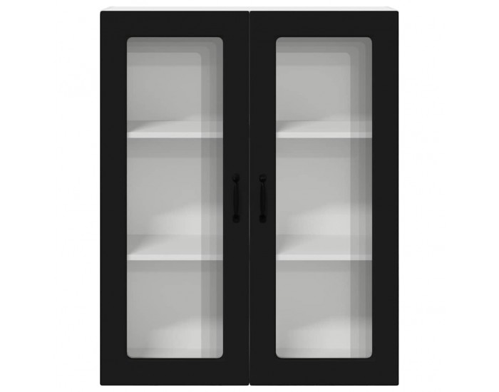Sonata H Горен кухненски шкаф Черно 80 x 31 x 100 см Инженерно дърво