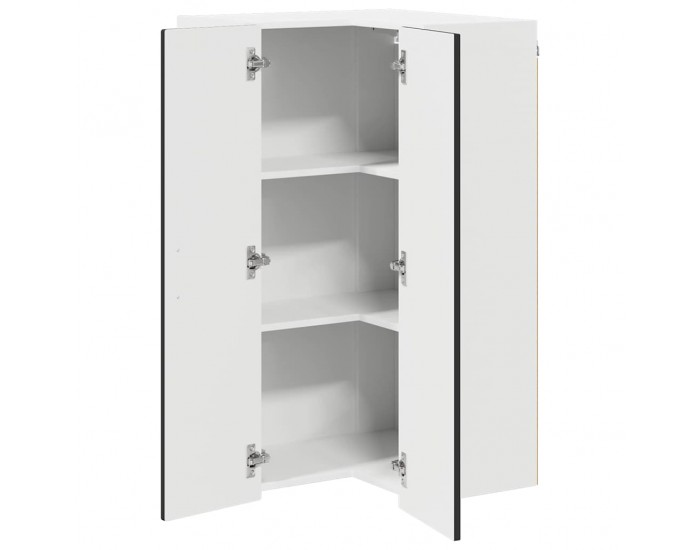 Sonata H Горен кухненски шкаф Черно 57 x 57 x 100 см Инженерно дърво