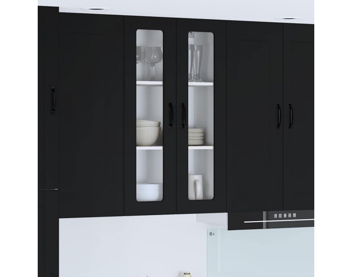 Sonata H Горен кухненски шкаф Черно 60 x 31 x 100 см Инженерно дърво